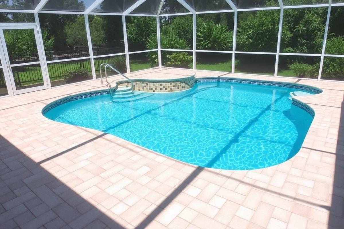Pool Deck & Cage after cleaning